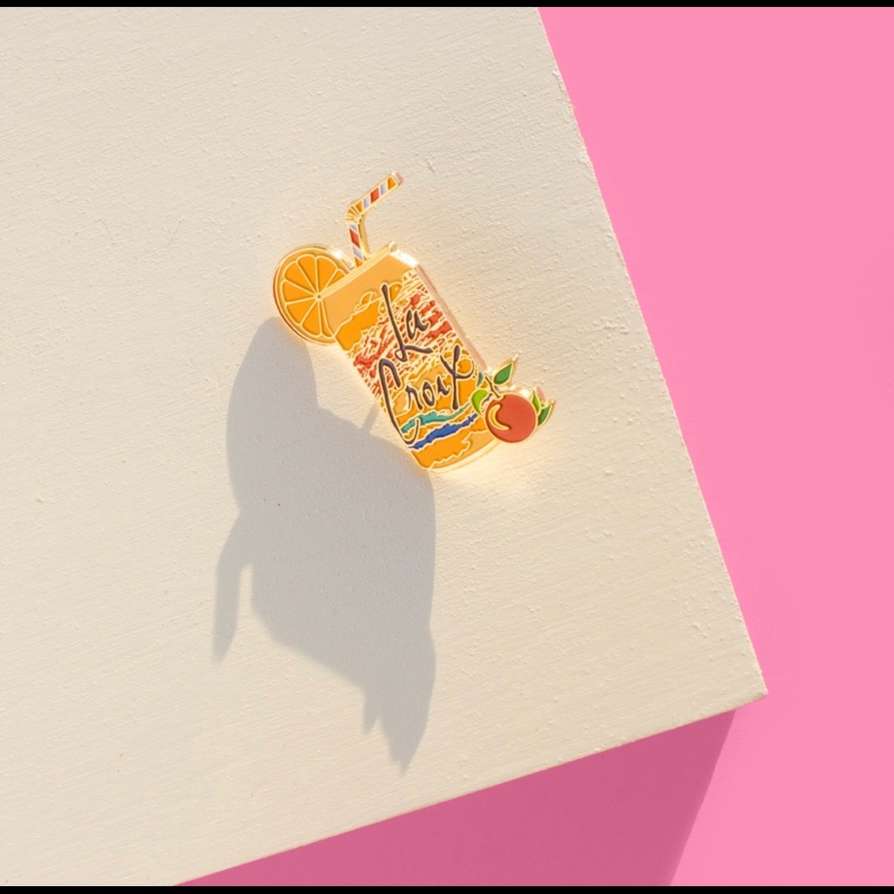 La Croix Tangerine Tropical Fruit Pin NWT